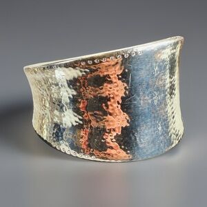 Beautiful heavy weighted magnetic closure Silvertone bling bracelet